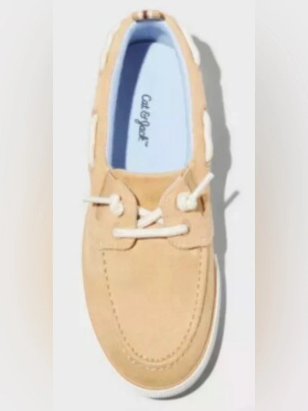 NEW- Kids Sz.5 Cat & Jack Reece Slip On Boat Shoes Beige Casual loafers